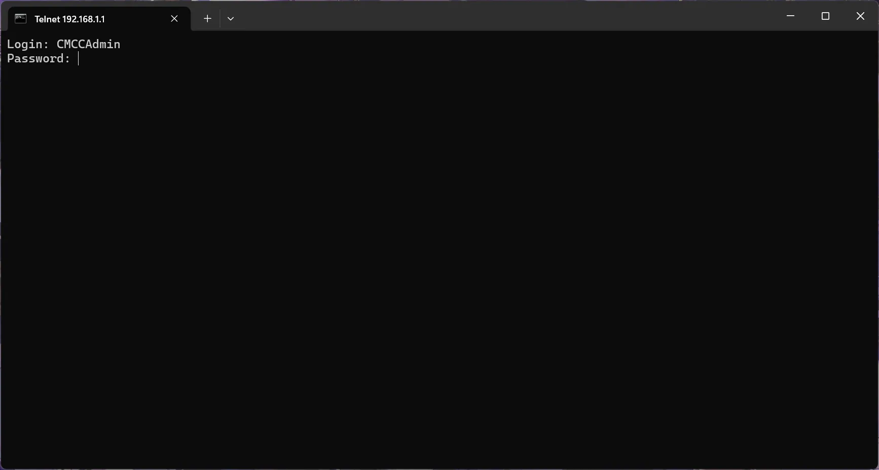 Telnet 登录提示